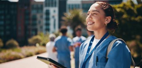 Nurse holding an ipad