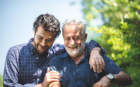 Son & Dad out for a walk 