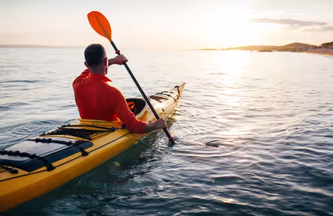 Man Kayaking