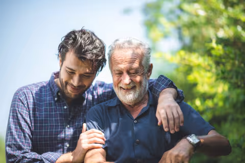 Father & Son outside