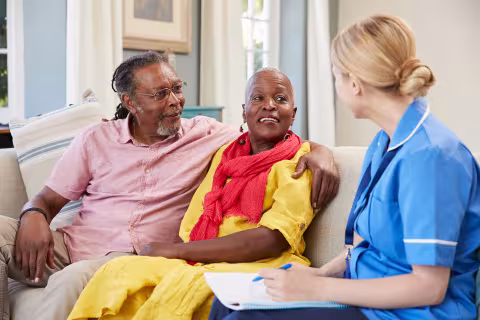 nurse with couple