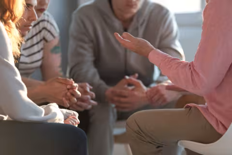 group of people talking
