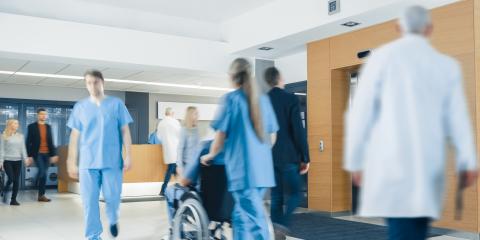 Inside a hospital staff and patients